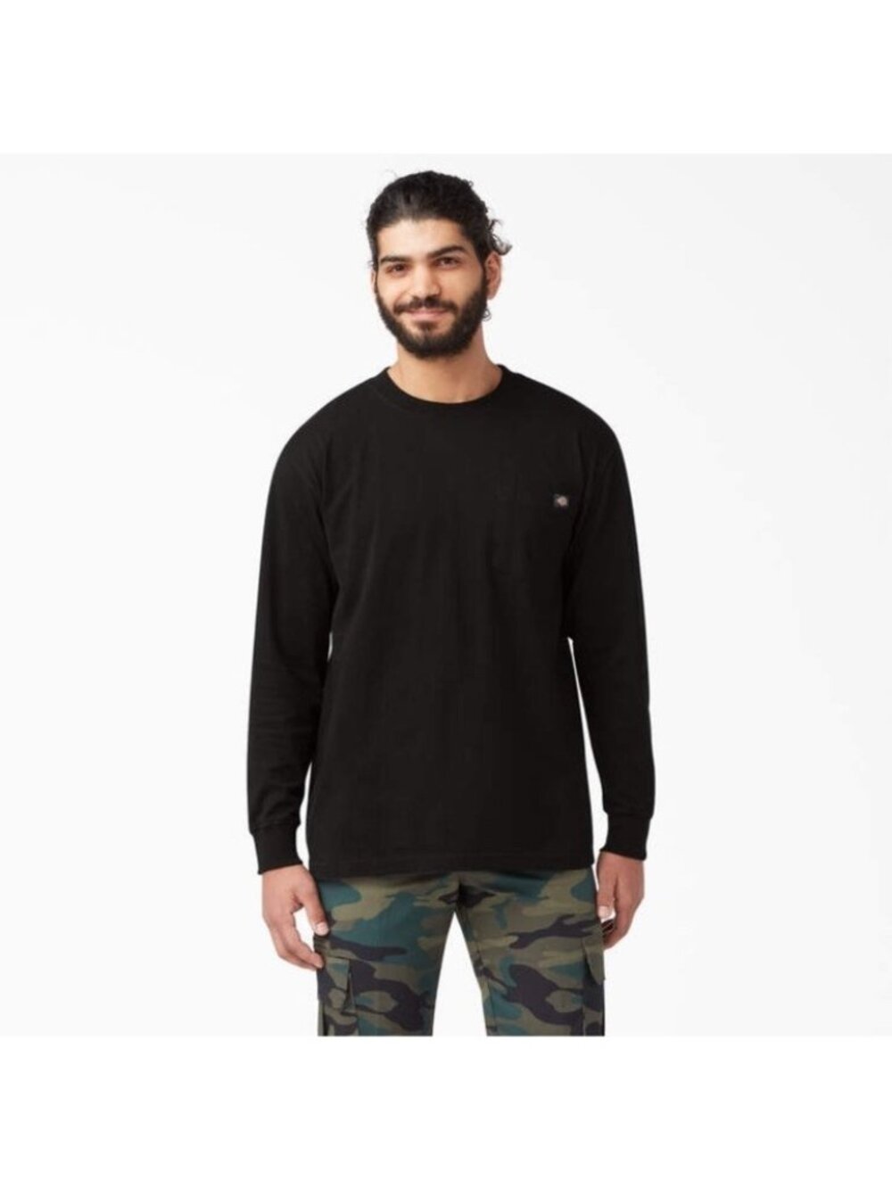 Dickies Mens Black Heavyweight Long Sleeve Pocket Tee T-Shirt Big & Tall sz XLT